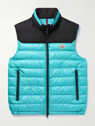 Ortac Logo-Appliquéd Colour-Block Quilted Shell Down Gilet