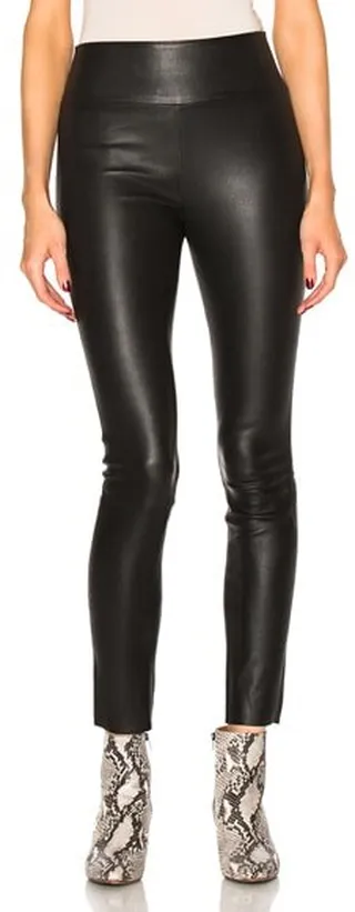SPRWMN High Waist Leather Ankle Leggings in Black