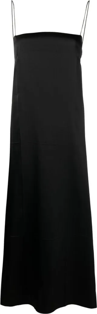 Black Sicily Silk Slip Dress