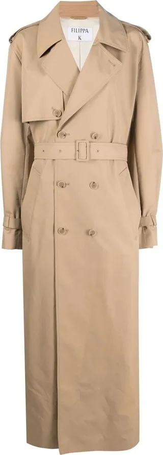 Belted Double-Breasted Trench Coat