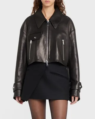Flinn Cropped Leather Jacket