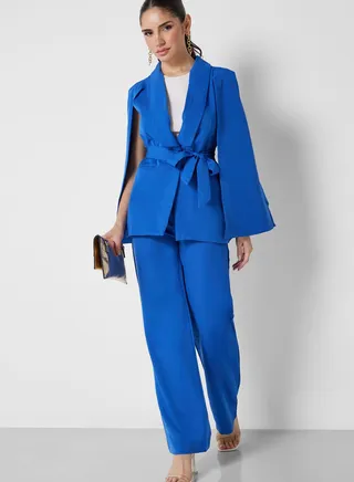 Slit Sleeve Blazer With Cutout Detail