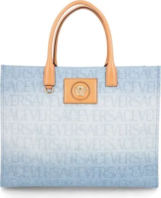 Versace Medusa Plaque Monogram Tote Bag