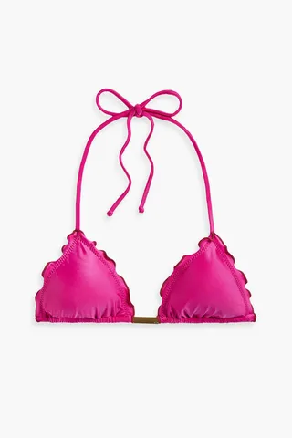 Ripple ruffle-trimmed triangle bikini top