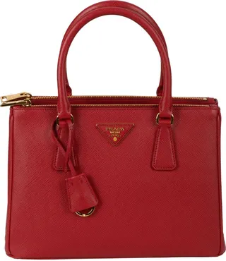 Double Top Zip Logo Embossed Tote