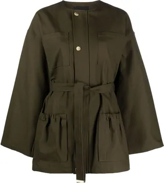 Belted-Waist Bomber Jacket