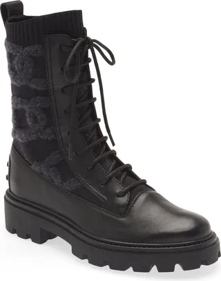 Kate Mixed Media Combat Boot