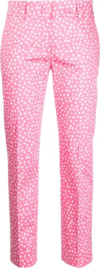 Slim-Cut Graphic-Print Trousers