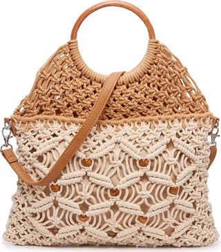 Crown Vintage Macrame Convertible Shoulder Bag