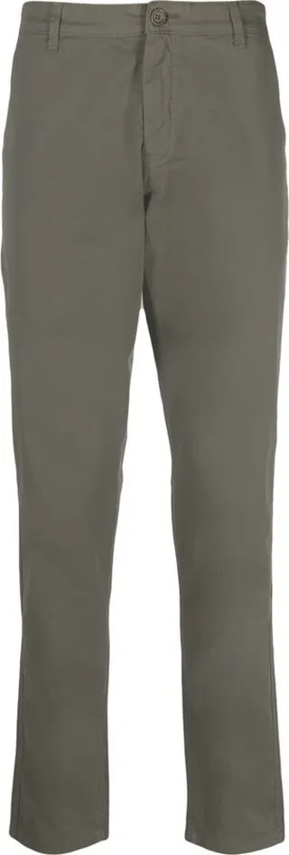 High-Waisted Straight-Leg Cotton Trousers