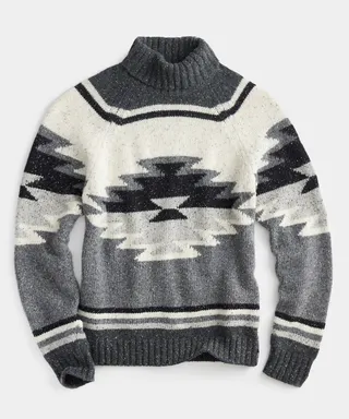 Southwest Donegal Lambswool Turtleneck in Charcoal