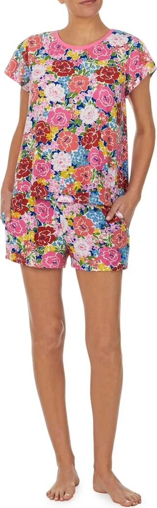Print Short Sleeve Boxer Pajamas