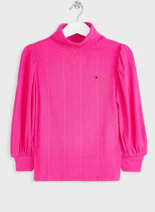 Kids Irregular Rib Knit Top
