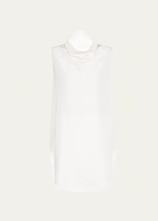Almora Funnel-Neck Silk Tunic