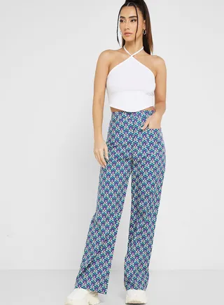Printed Wide Leg Pants