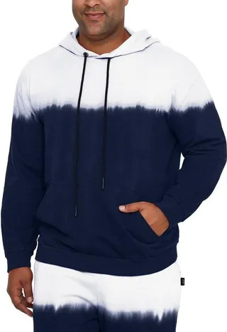MVP Collections Men's Big and Tall Dip-Dye Hoodie - Navy - 5XL