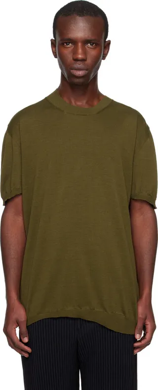 UMA WANG Khaki & Black Duotone T-Shirt