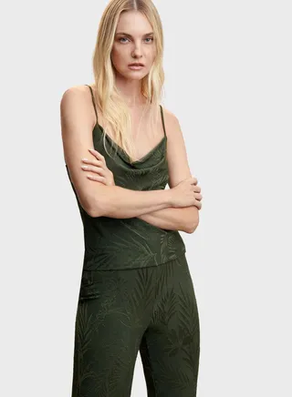 Cowl Neck Printed Top