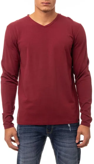 V-Neck Long Sleeve T-Shirt