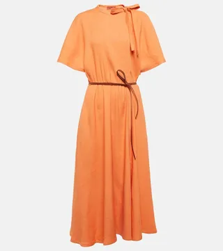Belted midi dress