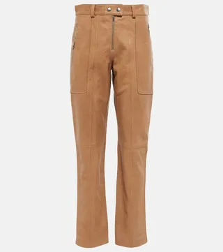 Anazia straight leather pants