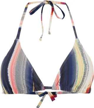 Iasmin stripe-print bikini top