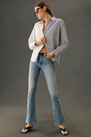 Frame Le Mini Boot Mid-Rise Bootcut Jeans Blue