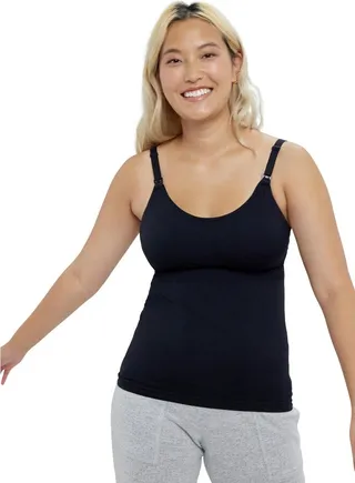 Ingrid & Isabel Maternity Cooling Nursing + Pumping Tank Top Black Size L