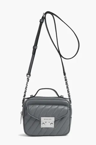 Quilted faux leather shoulder bag
