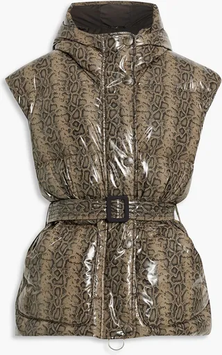 Michlin quilted printed shell hooded down vest