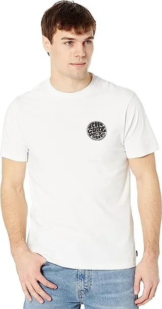 Rip Curl Wetsuit Icon Short Sleeve Tee (White) Men's Clothing