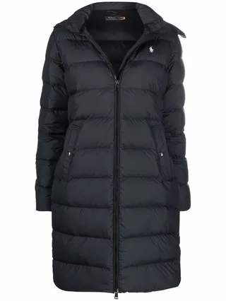 Faux Fur-Trim Feather Down Coat