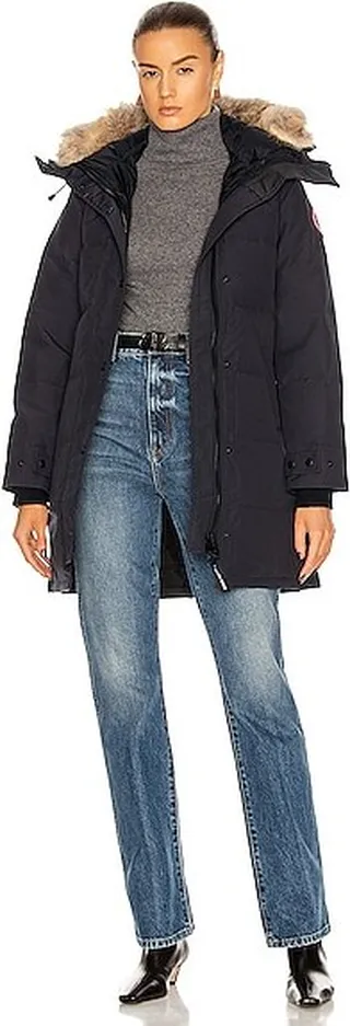 Canada Goose Shelburne Parka with Coyote Fur in Navy