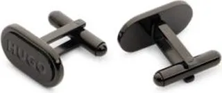 Oval cufflinks with engraved logo