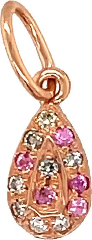 Small Diamond Pavé Drop Rose Gold Charm