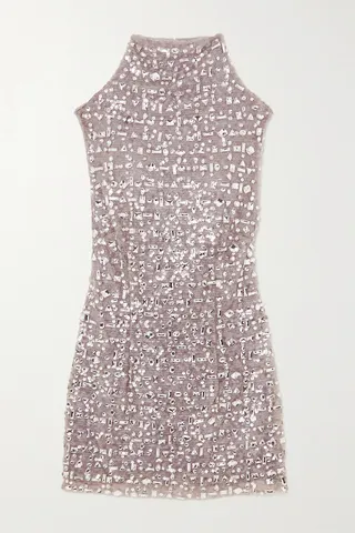 16ARLINGTON - Luna Crystal-embellished Sequined Tulle Mini Dress - Purple