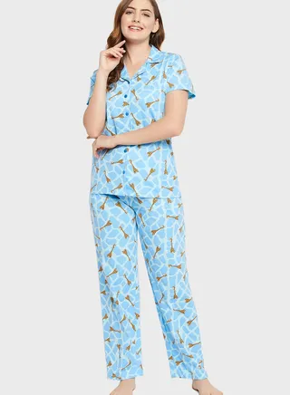 Printed Shirts & Pyjama Set