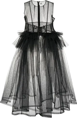Corset-Style Tulle Gown