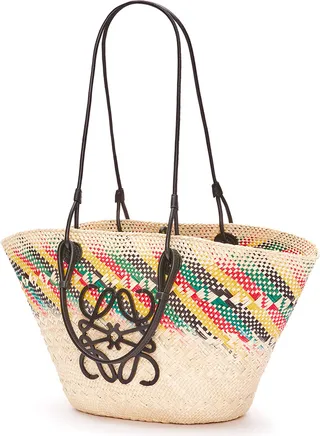 LOEWE PAULA'S IBIZA- Anagram Rainbow Raffia Basket Bag