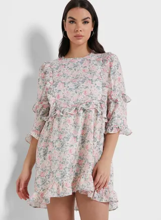 Frill Long Sleeve Dress