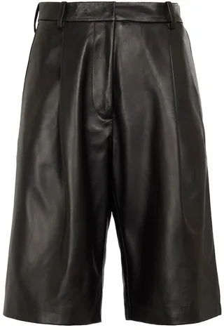 High-rise leather culottes