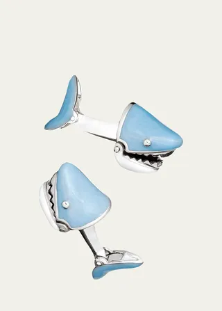 Movable Shark Face Cuff Links