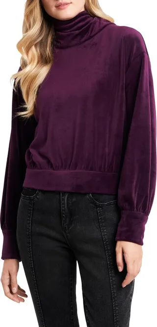 Turtleneck Velour Top