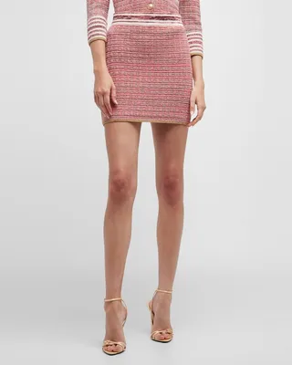 Julius Tweed Waffle-Stitch Mini Skirt