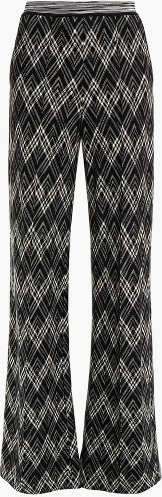 Cotton-jacquard wide-leg pants