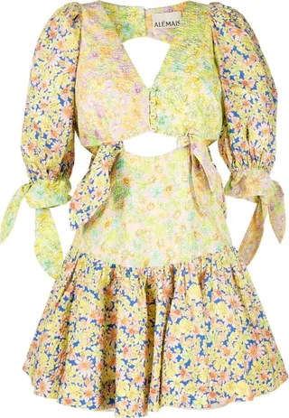 Daisy floral-print minidress