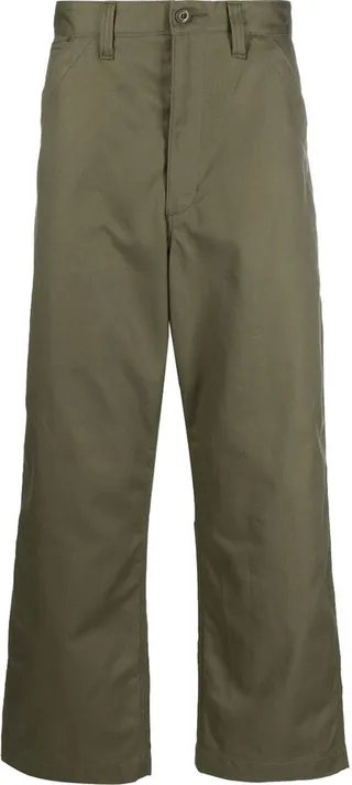 Green Straight-Leg Trousers