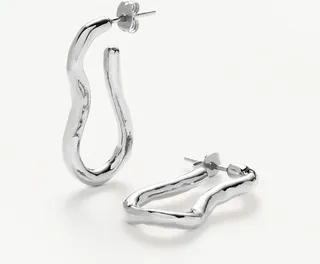 Molten Ovate Hoop Earrings