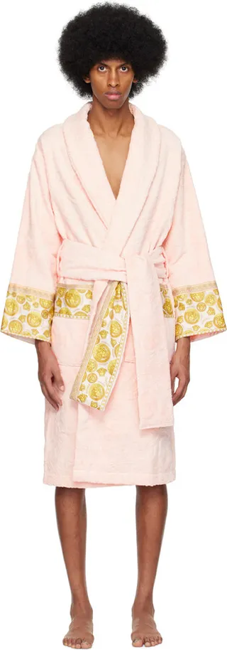 Versace Underwear Pink & Gold 'I Heart Baroque' Robe