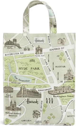 Harrods Medium West End Map Shopper Bag